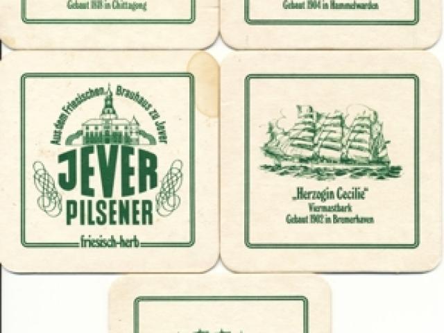 5 Jever Bierfilze Großsegler Jahr 1979 - 1